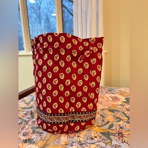 Vera Bradley Red Floral Drawstring Travel Bag